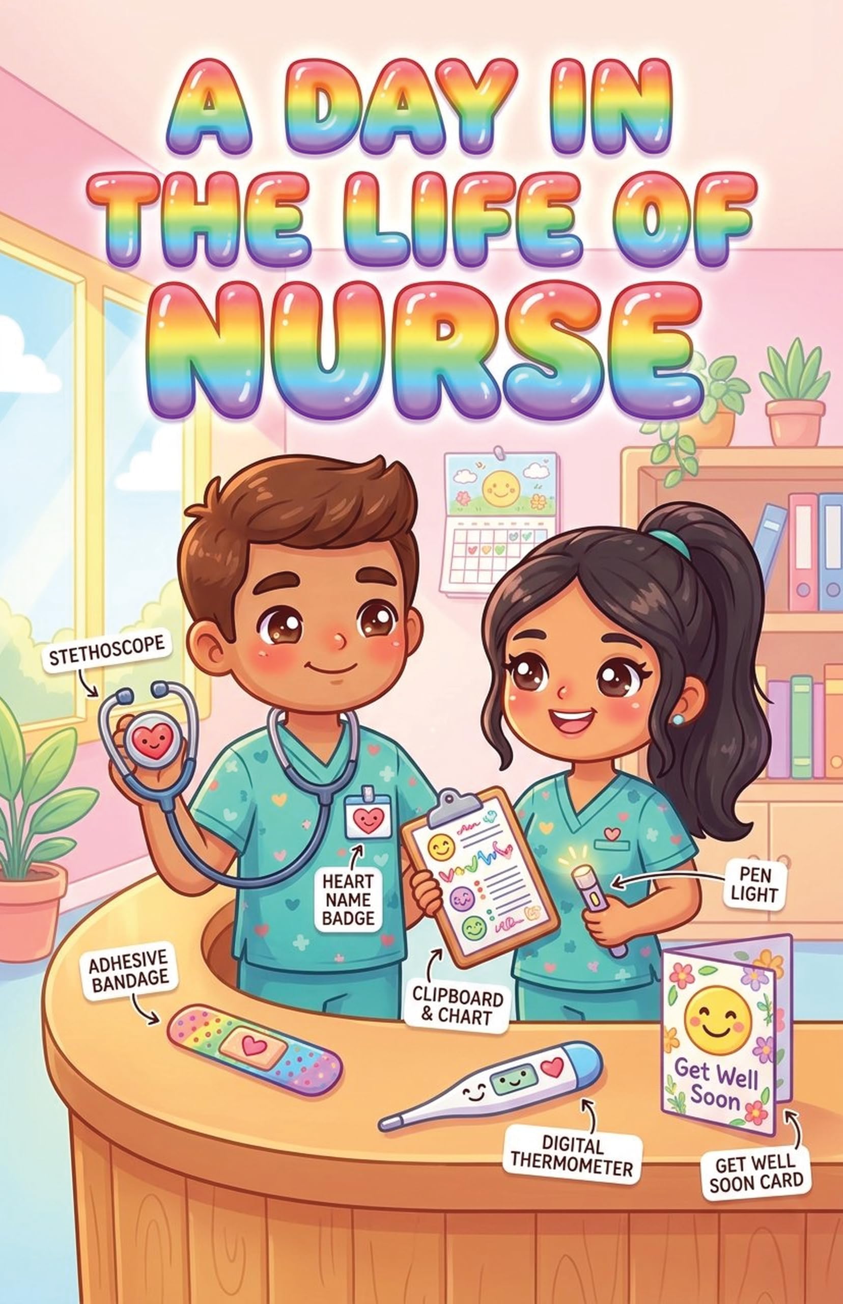 JELLY BEAN GENIUS Doctor and Nurse Poster for Kids – Laminated Double-Sided Community Helpers Career Wall Art & Educational