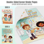 JELLY BEAN GENIUS Doctor and Nurse Mini Poster for Kids – Laminated Double-Sided Community Helpers Career Chart | 8.5x11