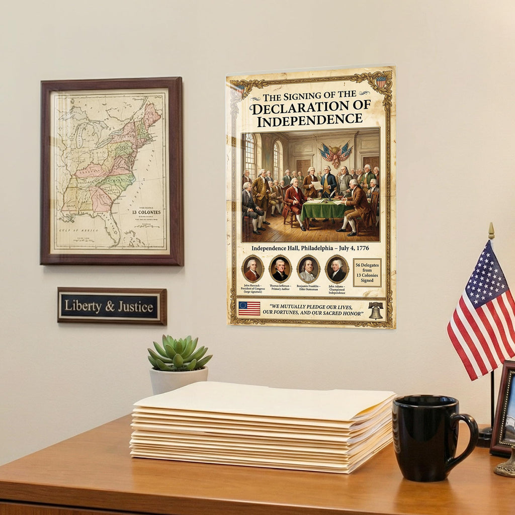 JELLY BEAN GENIUS Signing of the Declaration of Independence Poster - Historic Scene July 4 1776 - Laminated 11x17