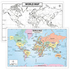 2026 Updated World Map Poster – 11x17 Laminated Dry Erase Study Map | Double-Sided Classroom Learning Tool with Color