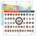 Updated Detailed United States Map & U.S. Vice Presidents Reference Page – Laminated, Double-Sided 3-Ring Binder Insert –