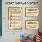 JELLY BEAN GENIUS Bill of Rights Summary Poster - All 10 Amendments Explained - Laminated 11x17 - Constitutional Rights