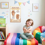 JELLY BEAN GENIUS Bear Hug Breathing Poster for Kids – Self-Hug Calming Technique, Calm Corner Classroom Decor, SEL Social