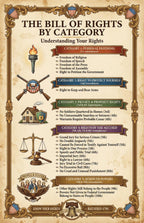 JELLY BEAN GENIUS Bill of Rights by Category Poster - Constitutional Rights Organized by Type - Laminated 11x17