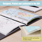 Australia & Oceania Map Poster for Kids - 2-Sided Laminated 8.5x11, Countries Capitals & Geographic Features with Blank