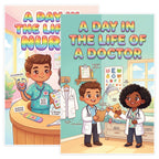 JELLY BEAN GENIUS Doctor and Nurse Poster for Kids – Laminated Double-Sided Community Helpers Career Wall Art & Educational