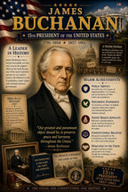 James Buchanan Poster, 15th U.S. President, 8.5x11 Laminated Chart