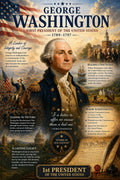 JELLY BEAN GENIUS George Washington Poster (8.5x11 Laminated) – American Presidents Educational Series | 1st U.S. President