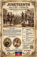 JELLY BEAN GENIUS Juneteenth Poster for Kids, 11x17 Laminated US History Timeline, June 19 1865 Freedom Day, Classroom &