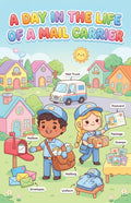 JELLY BEAN GENIUS Mail Carrier and Bus Driver Poster for Kids – Laminated Double-Sided Community Helpers Career Wall Art &