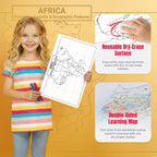 Africa Map 11x17 Laminated Dry Erase Geography Chart | Double-Sided with Color Front & Blank Outline Back | Reusable Classroom & Homeschool Tool