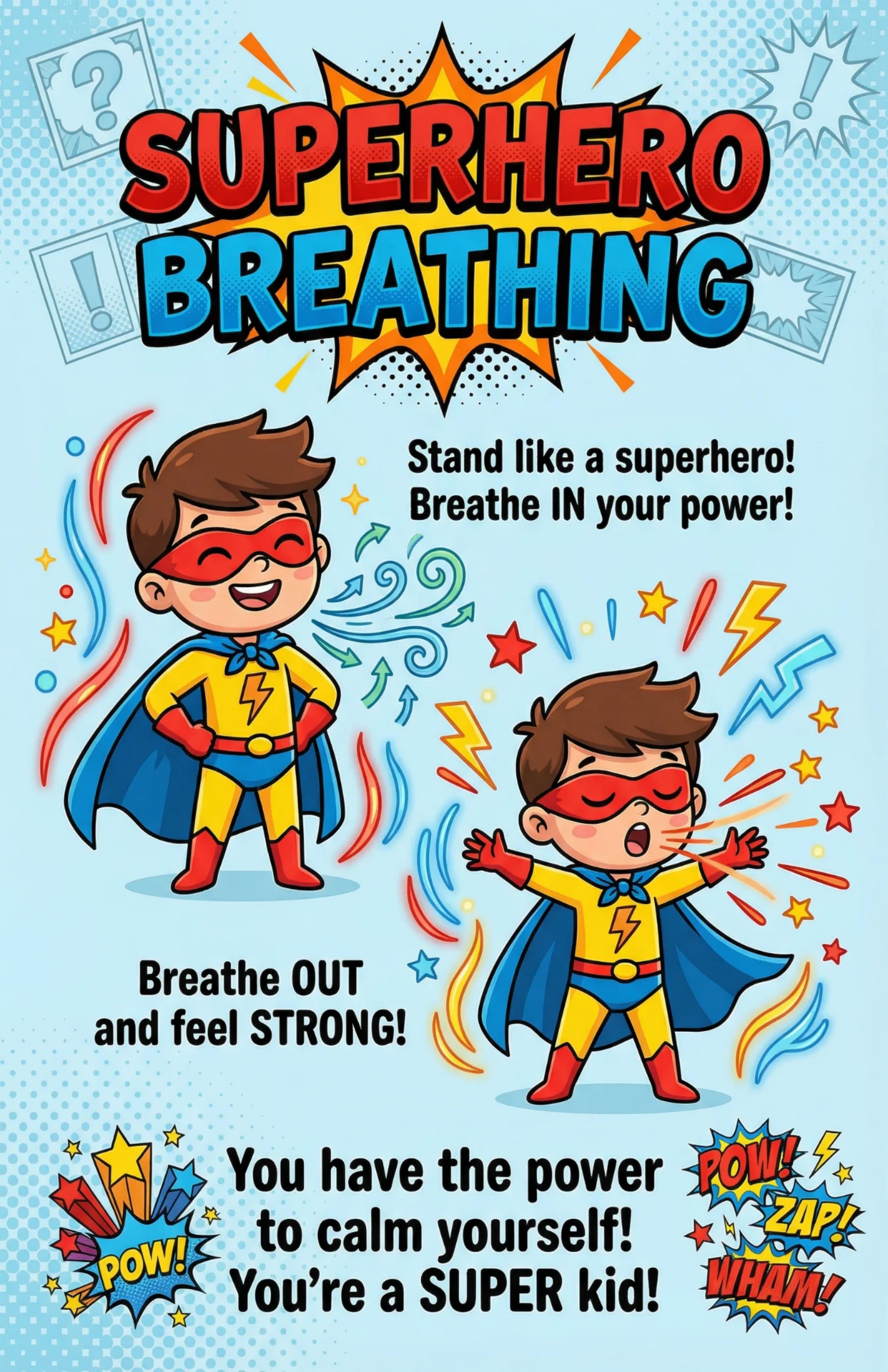 Set of 4 laminated calming corner posters for breathing and grounding with QR codes for audio lessons — view 7
