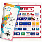 World Map (Design 2) & U.S. Presidents Reference Binder Insert (Double-Sided) | Geography Learning Chart for Kids