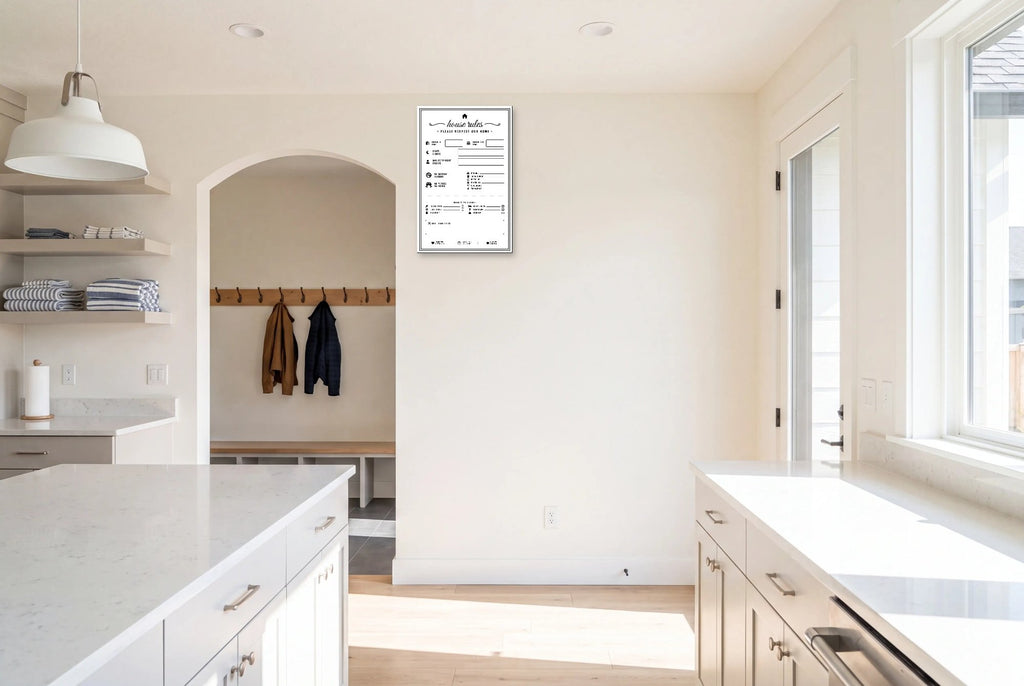 Five laminated house rules posters with QR codes for narrated audio lessons for kids — view 2