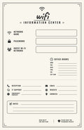 Laminated Wi-Fi information poster set with farmhouse theme and QR codes for audio lessons