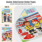 JELLY BEAN GENIUS Firefighter and Police Officer Mini Poster for Kids – Laminated Double-Sided Community Helpers Career