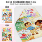JELLY BEAN GENIUS Teacher and Scientist Mini Poster for Kids – Laminated Double-Sided Community Helpers Career Chart |