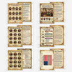 JELLY BEAN GENIUS US Founding Documents Binder Sheet Set (6 Pack) - Constitution, Bill of Rights, Declaration - Two-Sided