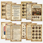 JELLY BEAN GENIUS US Founding Documents Poster Set (12 Pack) - Constitution, Bill of Rights, Declaration of Independence