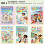 Six laminated community helpers posters with QR codes for narrated audio lessons — view 2