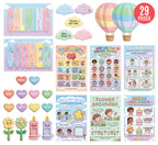 JELLY BEAN GENIUS Calming Corner Wall System for Kids – 29-Piece Social Emotional Learning & Emotional Awarenesss Visuals