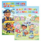 JELLY BEAN GENIUS Mail Carrier and Bus Driver Mini Poster for Kids – Laminated Double-Sided Community Helpers Career Chart