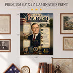 JELLY BEAN GENIUS George H. W. Bush Poster (8.5x11 Laminated) – American Presidents Educational Series | 41st U.S. President Biography Chart | Classroom & Homeschool Learning Charts