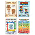 Calm Down Corner Posters for Kids – 4 Pack Breathing & Grounding Techniques Set, Square Breathing, Bear Hug, Superhero