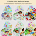 JELLY BEAN GENIUS Community Helpers Posters Bundle for Kids – 6 Pack Laminated Double-Sided Career Wall Art | Firefighter
