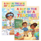 JELLY BEAN GENIUS Teacher and Scientist Mini Poster for Kids – Laminated Double-Sided Community Helpers Career Chart |