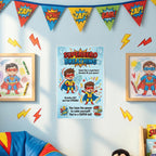 JELLY BEAN GENIUS Superhero Breathing Poster for Kids – Power Pose Calm Down Strategy, Calm Corner Classroom Decor, SEL