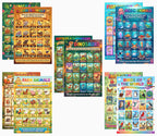 JELLY BEAN GENIUS Animal Posters for Kids 5 Pack (10 Designs) – Double Sided Laminated Educational Set | Safari Ocean Farm