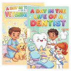 JELLY BEAN GENIUS Dentist and Veterinarian Poster for Kids – Laminated Double-Sided Community Helpers Career Wall Art &