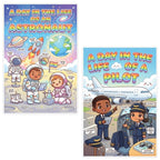 JELLY BEAN GENIUS Astronaut and Pilot Poster for Kids – Laminated Double-Sided Community Helpers Career Wall Art &