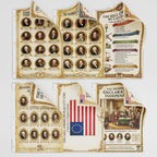 JELLY BEAN GENIUS US Founding Documents Binder Sheet Set (6 Pack) - Constitution, Bill of Rights, Declaration - Two-Sided