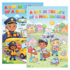 JELLY BEAN GENIUS Mail Carrier and Bus Driver Poster for Kids – Laminated Double-Sided Community Helpers Career Wall Art &