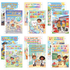 JELLY BEAN GENIUS Community Helpers Mini Posters Bundle for Kids – 6 Pack Laminated Double-Sided Career Charts |