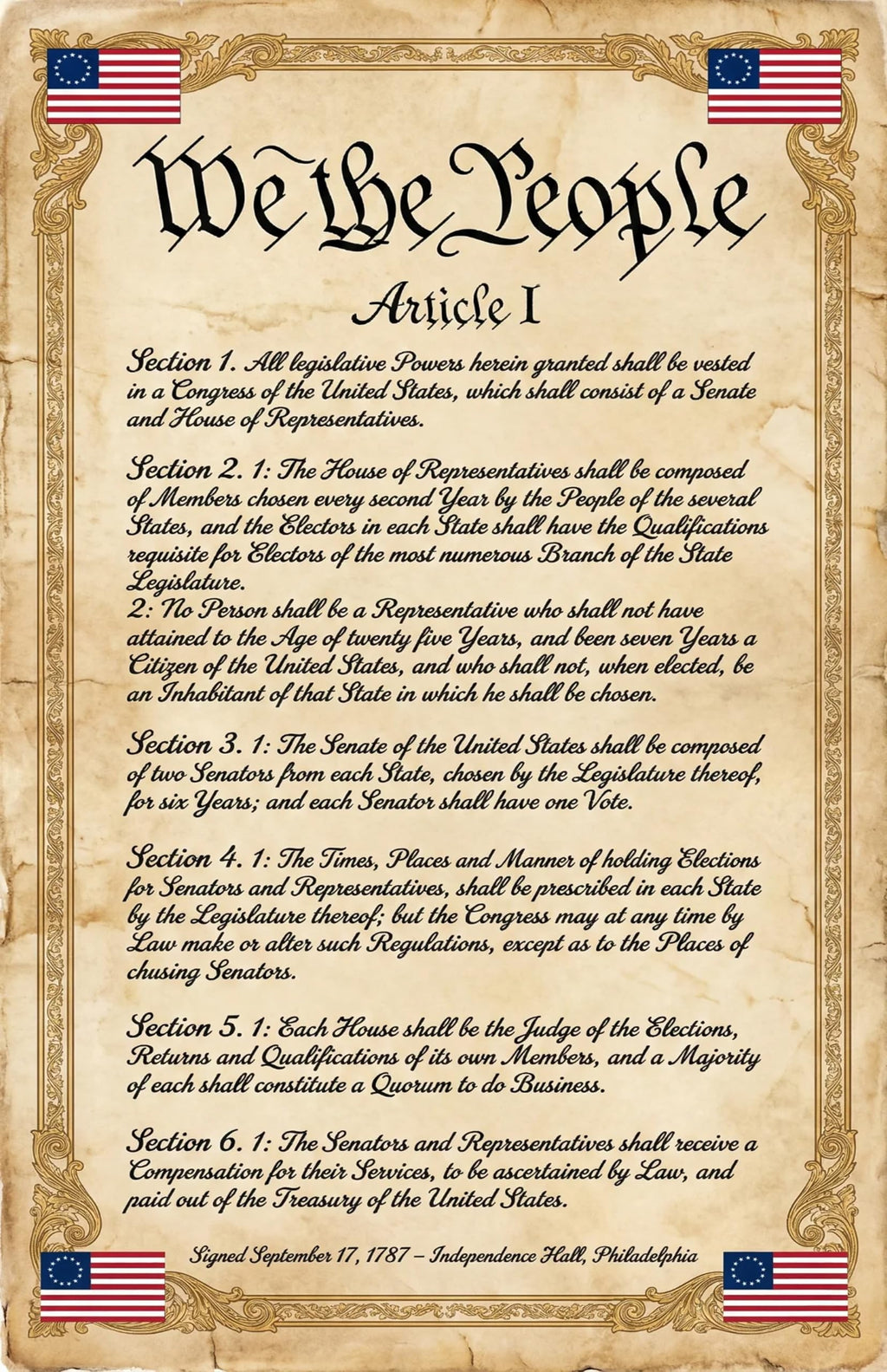 JELLY BEAN GENIUS Constitution Article I Poster - Legislative Branch Powers - Laminated 11x17 - Congress Senate House