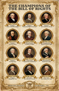 JELLY BEAN GENIUS Champions of the Bill of Rights Poster - Founding Fathers Who Fought for Freedom - Laminated 11x17 - US