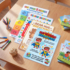 Calm Down Corner Posters for Kids – 4 Pack Breathing & Grounding Techniques Set, Square Breathing, Bear Hug, Superhero