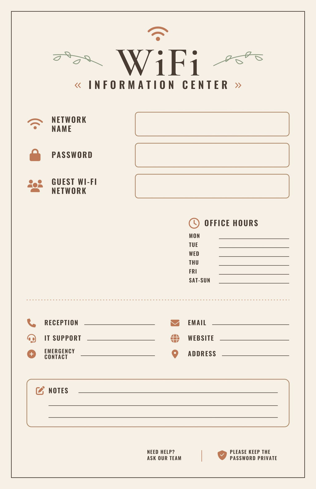 Five laminated WiFi information posters with QR codes for narrated audio lessons