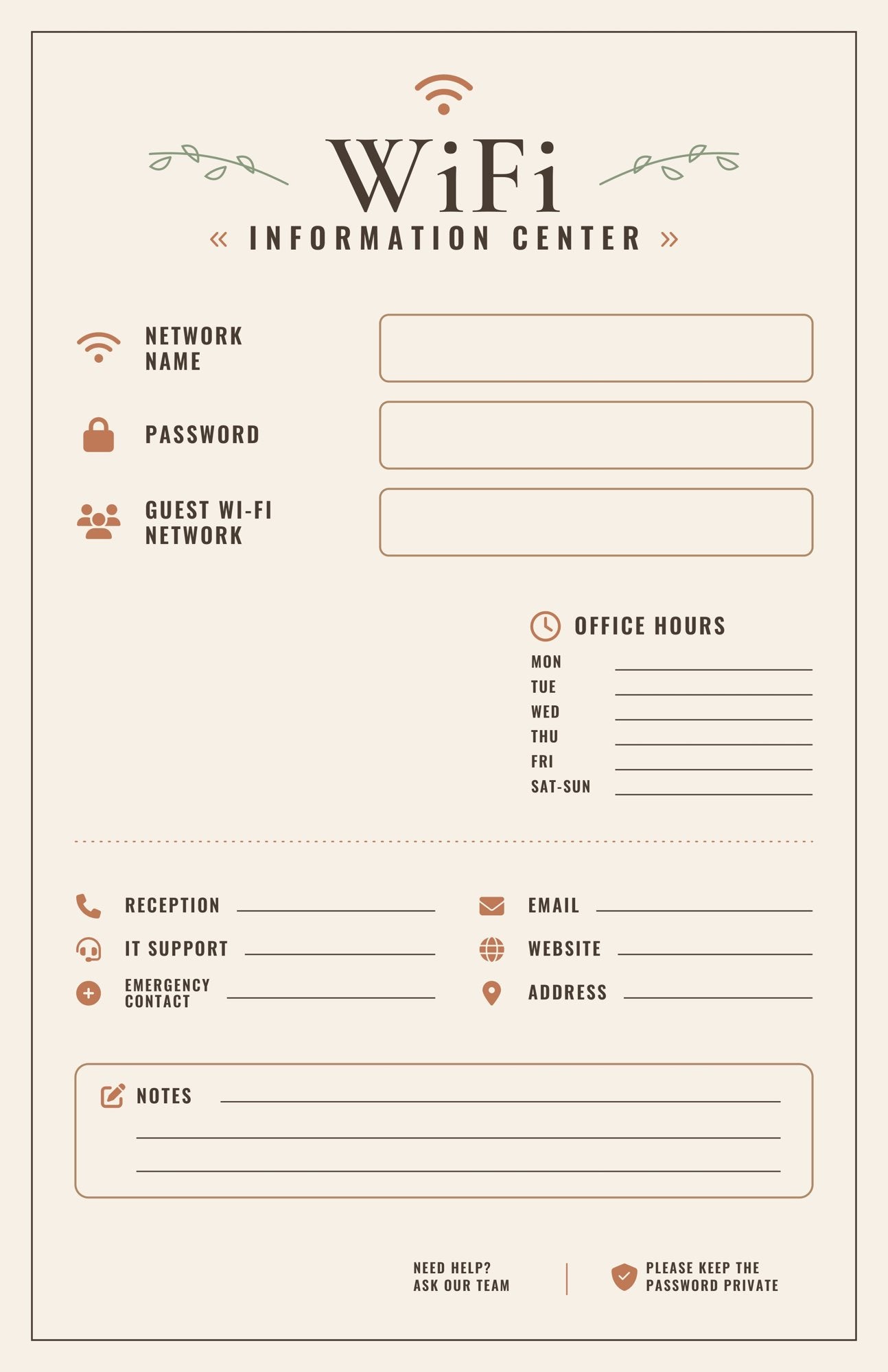 Five laminated WiFi information posters with QR codes for narrated audio lessons