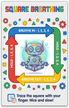 Set of 4 laminated calming corner posters for breathing and grounding with QR codes for audio lessons — view 4