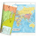 World Map & Colombia Map Reference Binder Insert (Double-Sided) | Geography Learning Chart for Kids