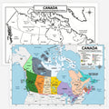 Canada Map | 11×17 Laminated Dry Erase Study Map (Double-Sided) | Geography Learning Chart for Kids