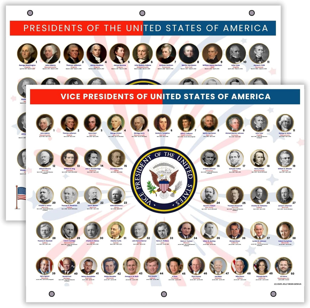 U.S. Presidents & VPs Historical Reference Page | US History & Civics Chart for Kids
