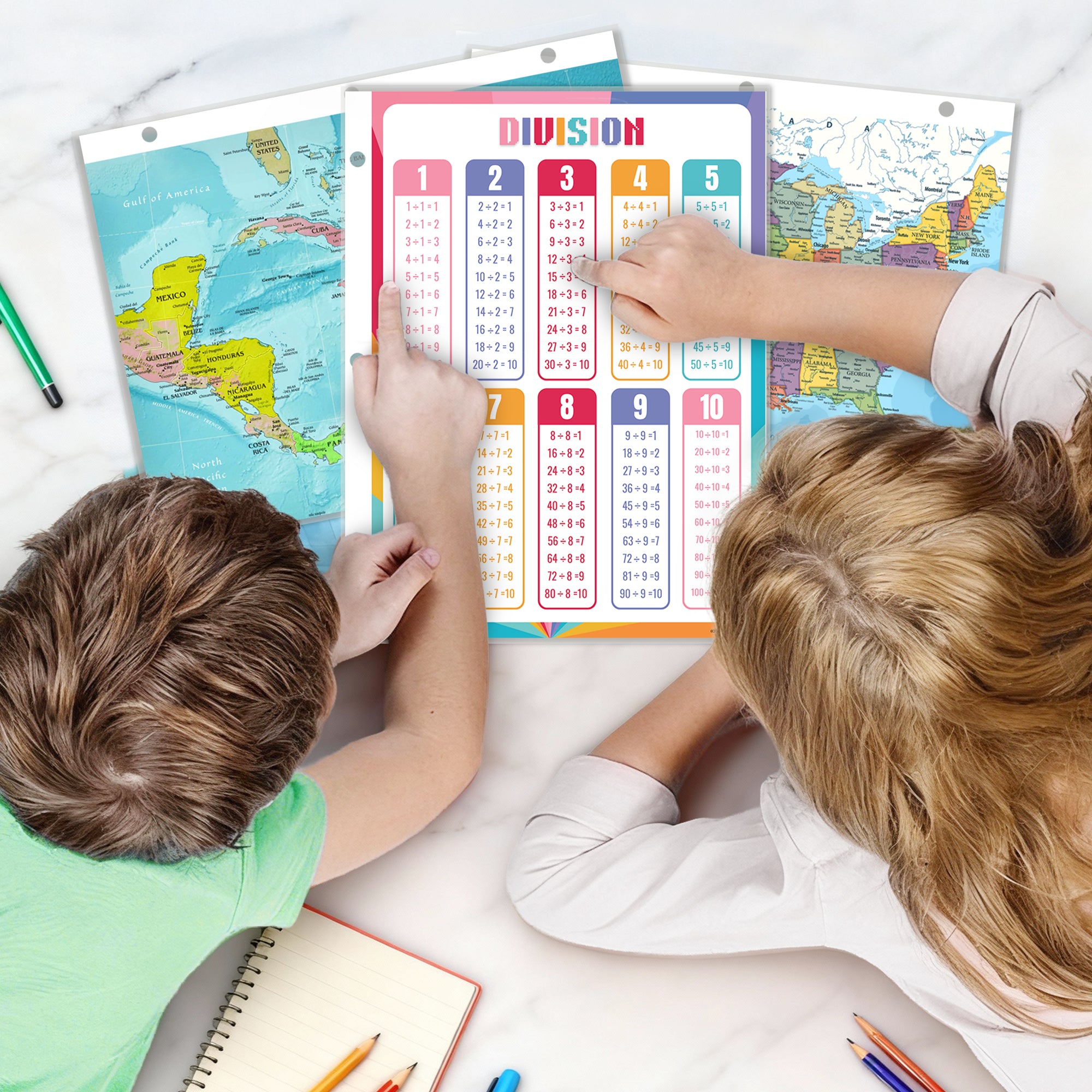 Multiplication & Division Reference Binder Insert (Double-Sided) | Reusable Learning Chart for Kids