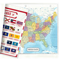 Detailed United States Map & State Flags Reference Binder Insert (Double-Sided) | Geography Learning Chart for Kids