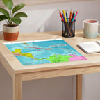 Central America Map & World Map Reference Binder Insert (Double-Sided) | Geography Learning Chart for Kids