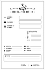 Five laminated WiFi information posters with QR codes for narrated audio lessons.